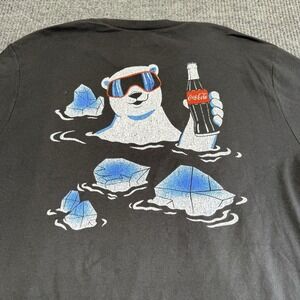 Coca-Cola Shirt Mens XXL Black Polar Bear Graphic T-Shirt Tee Soda Coke